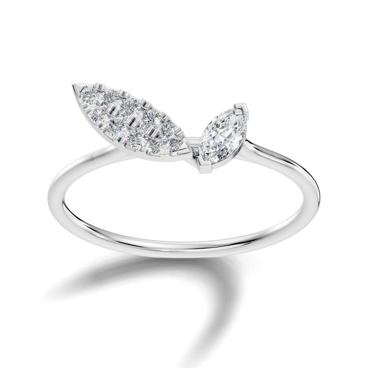 Vintage Marquise and Round Cut Diamond Unique Handcrafted Classic Dainty Party Wear Ring For Women's - HIGHCARAT DIAMONDS