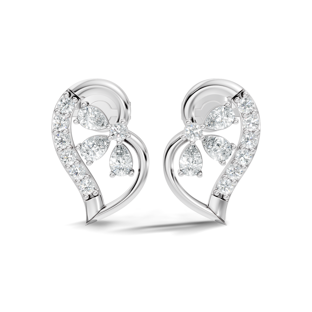 Round And Pear Shape Lab Grown Lab Grown & Natural Diamond  Unique  Style Earrings For Her - HIGHCARAT DIAMONDS
