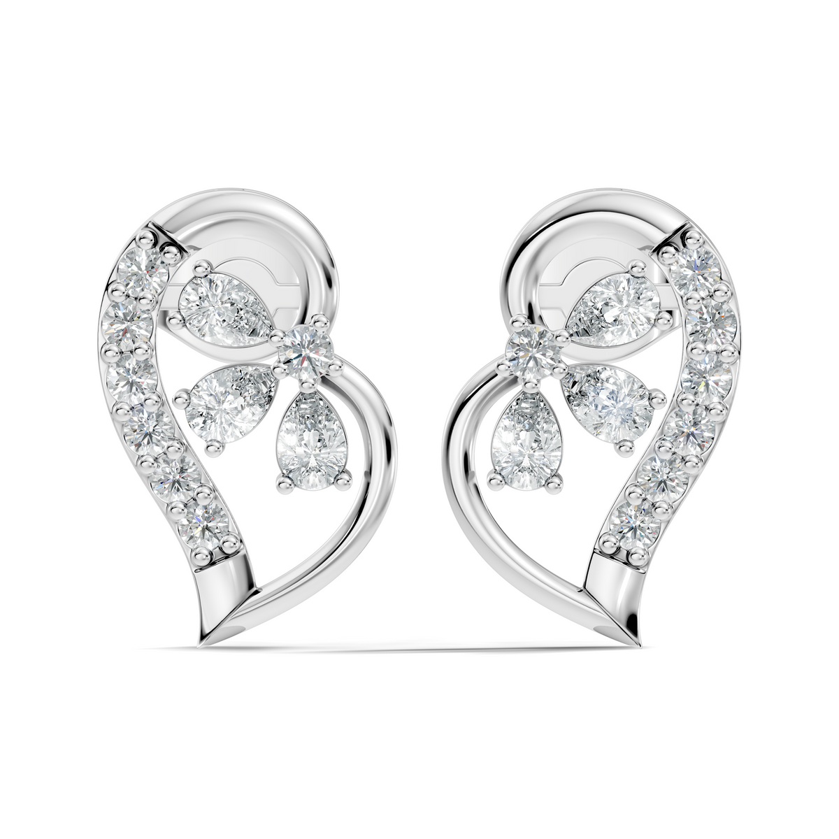Round And Pear Shape Lab Grown Lab Grown & Natural Diamond  Unique  Style Earrings For Her - HIGHCARAT DIAMONDS