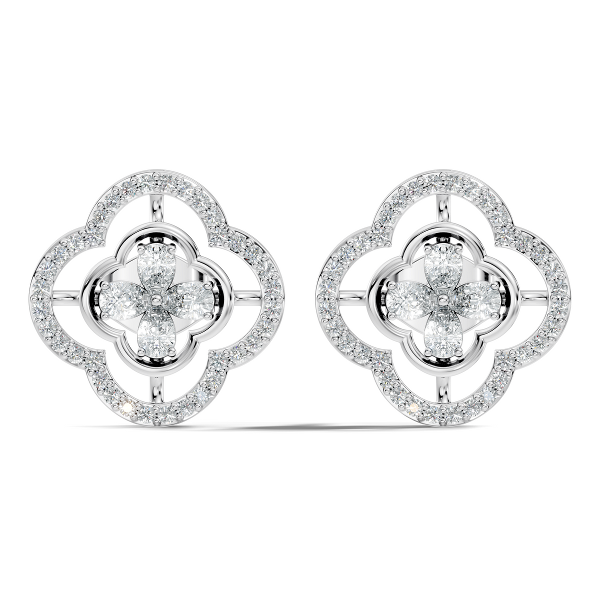 Pear & Round Shape Natural And Lab Grown Diamond Stunning Every Occasion Wear Diamond earrings For Her - HIGHCARAT DIAMONDS