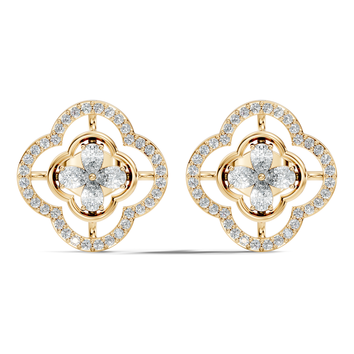 Pear & Round Shape Natural And Lab Grown Diamond Stunning Every Occasion Wear Diamond earrings For Her - HIGHCARAT DIAMONDS