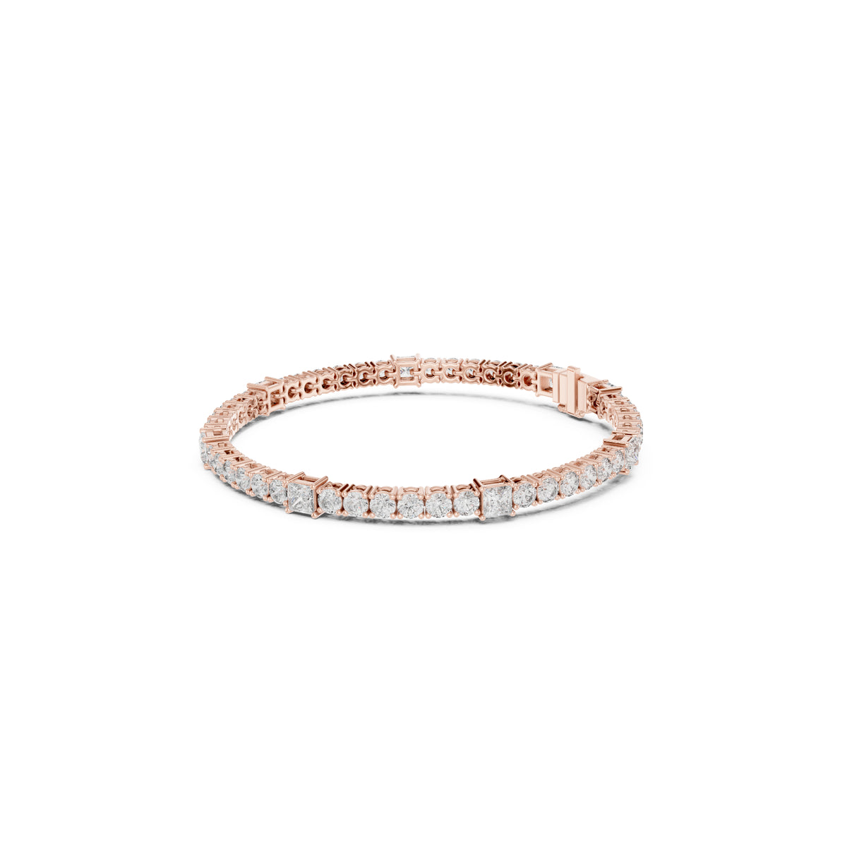 6.52Ct Round and Princess Cut White Colorless Lab Grown Diamond Unique Vintage Elegant Classic Wedding  Bracelet Gift For Women's - HIGHCARAT DIAMONDS
