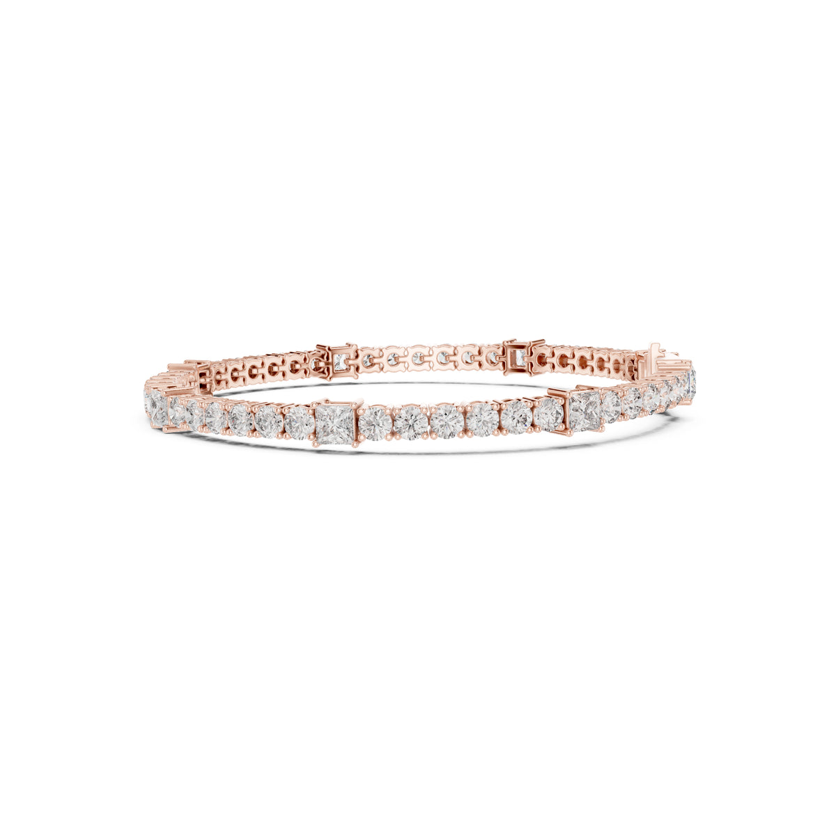 6.52Ct Round and Princess Cut White Colorless Lab Grown Diamond Unique Vintage Elegant Classic Wedding  Bracelet Gift For Women's - HIGHCARAT DIAMONDS
