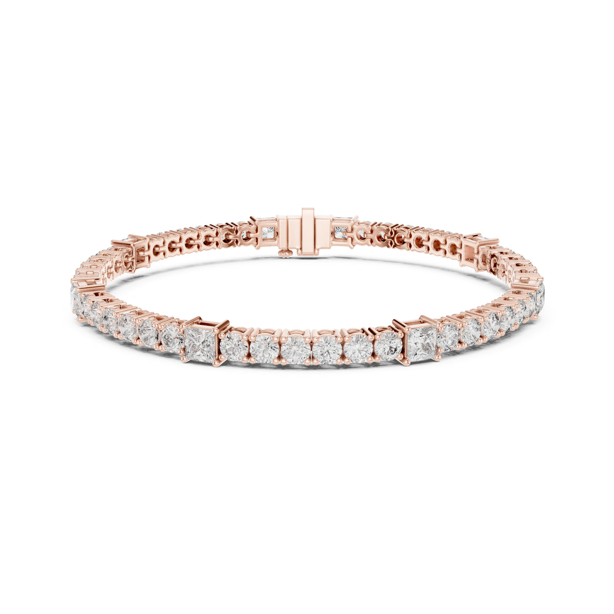 6.52Ct Round and Princess Cut White Colorless Lab Grown Diamond Unique Vintage Elegant Classic Wedding  Bracelet Gift For Women's - HIGHCARAT DIAMONDS