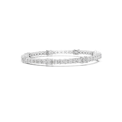 6.52Ct Round and Princess Cut White Colorless Lab Grown Diamond Unique Vintage Elegant Classic Wedding  Bracelet Gift For Women's - HIGHCARAT DIAMONDS