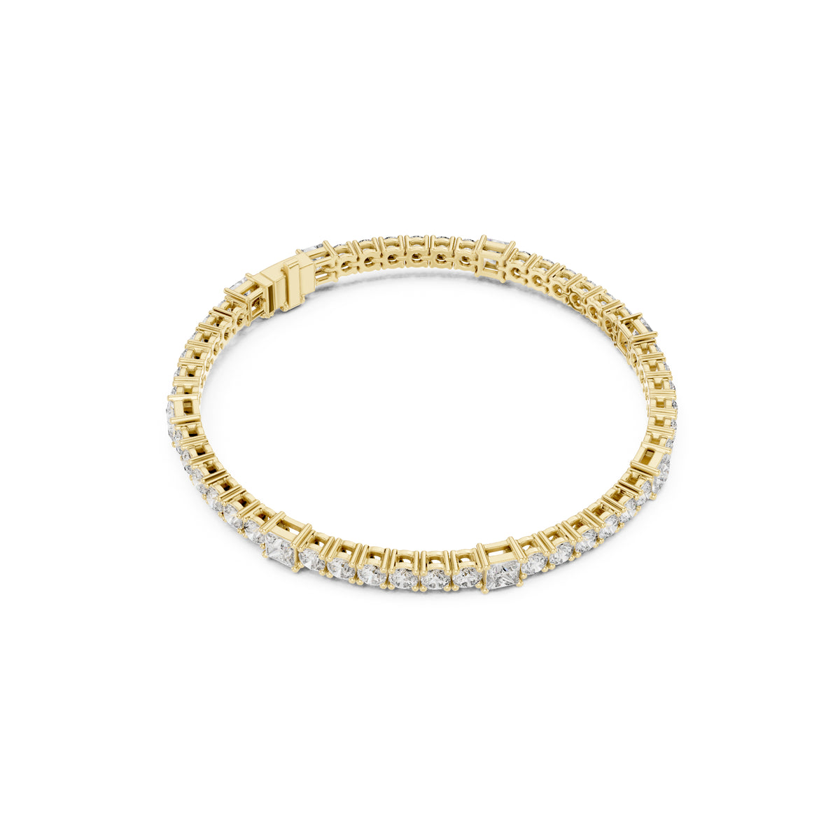6.52Ct Round and Princess Cut White Colorless Lab Grown Diamond Unique Vintage Elegant Classic Wedding  Bracelet Gift For Women's - HIGHCARAT DIAMONDS