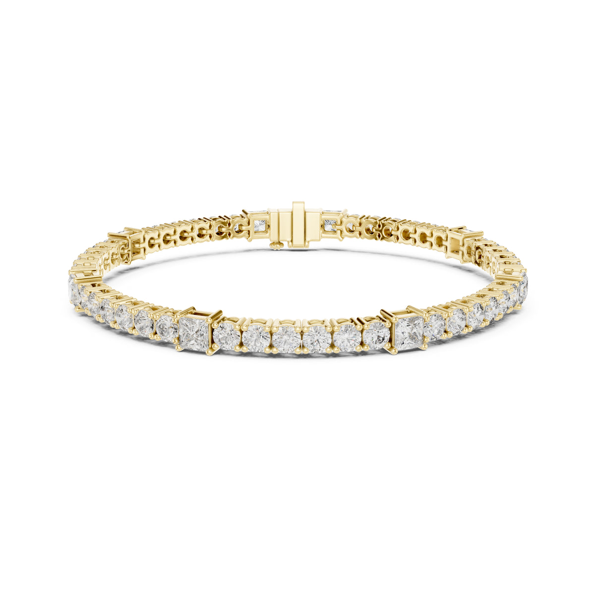 6.52Ct Round and Princess Cut White Colorless Lab Grown Diamond Unique Vintage Elegant Classic Wedding  Bracelet Gift For Women's - HIGHCARAT DIAMONDS