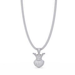 Royal Crown Heart Lab Grown Diamond Pendant Necklace - HIGHCARAT DIAMONDS
