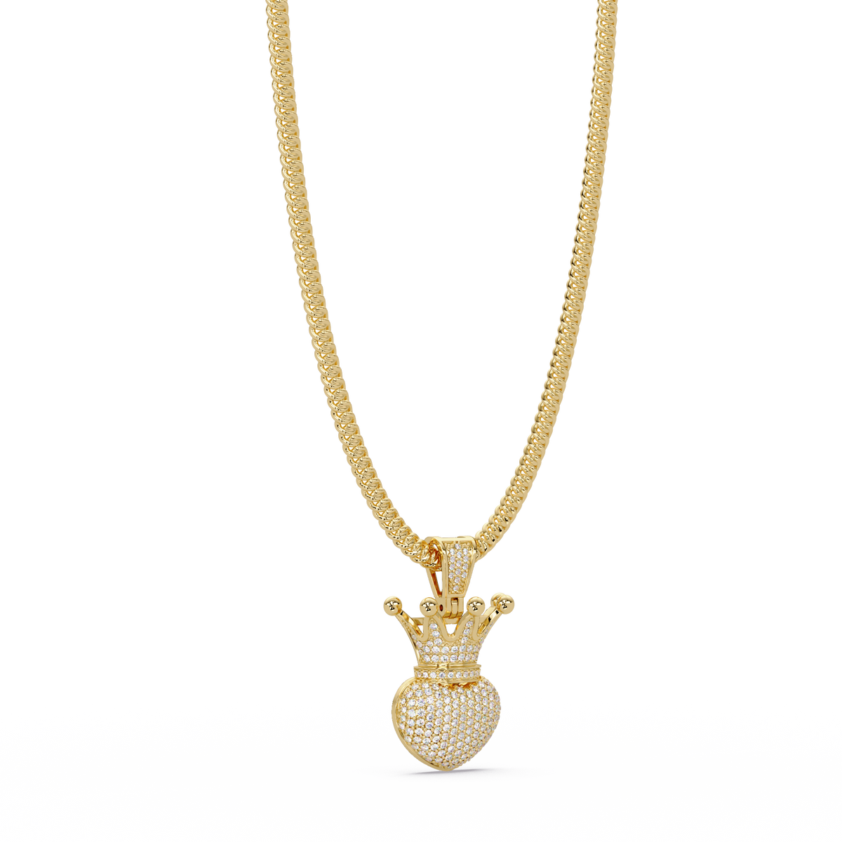 Royal Crown Heart Lab Grown Diamond Pendant Necklace - HIGHCARAT DIAMONDS