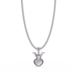 Royal Crown Heart Lab Grown Diamond Pendant Necklace - HIGHCARAT DIAMONDS