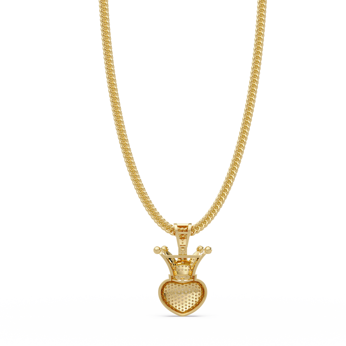 Royal Crown Heart Lab Grown Diamond Pendant Necklace - HIGHCARAT DIAMONDS