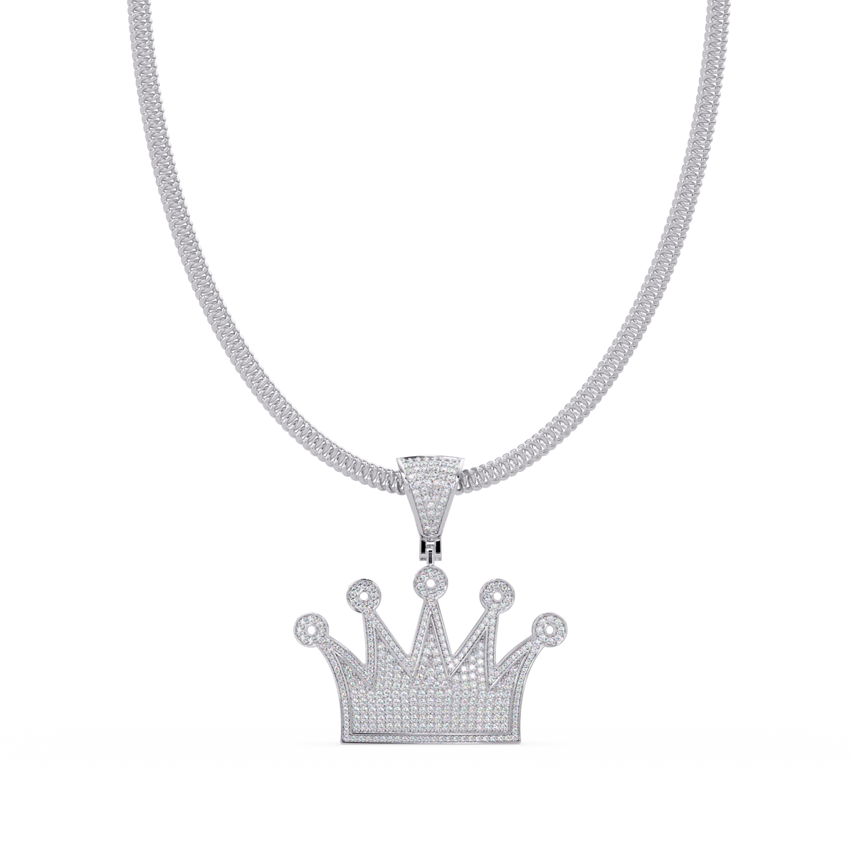 Royal Crown Pave Lab Grown Diamond Pendant - HIGHCARAT DIAMONDS