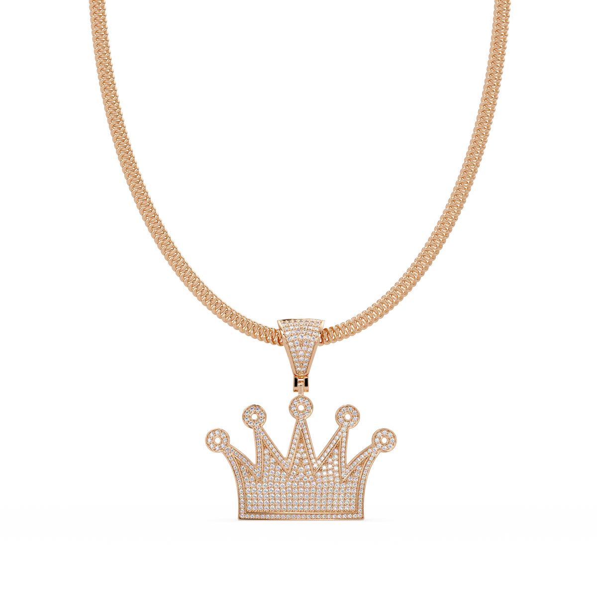 Royal Crown Pave Lab Grown Diamond Pendant - HIGHCARAT DIAMONDS
