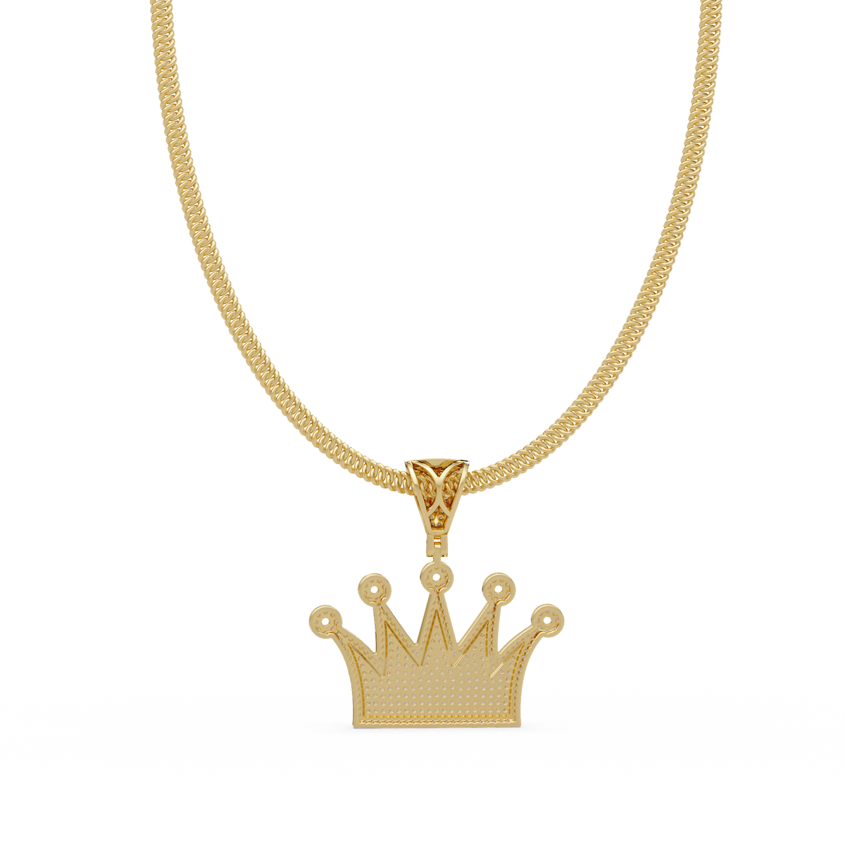 Royal Crown Pave Lab Grown Diamond Pendant - HIGHCARAT DIAMONDS