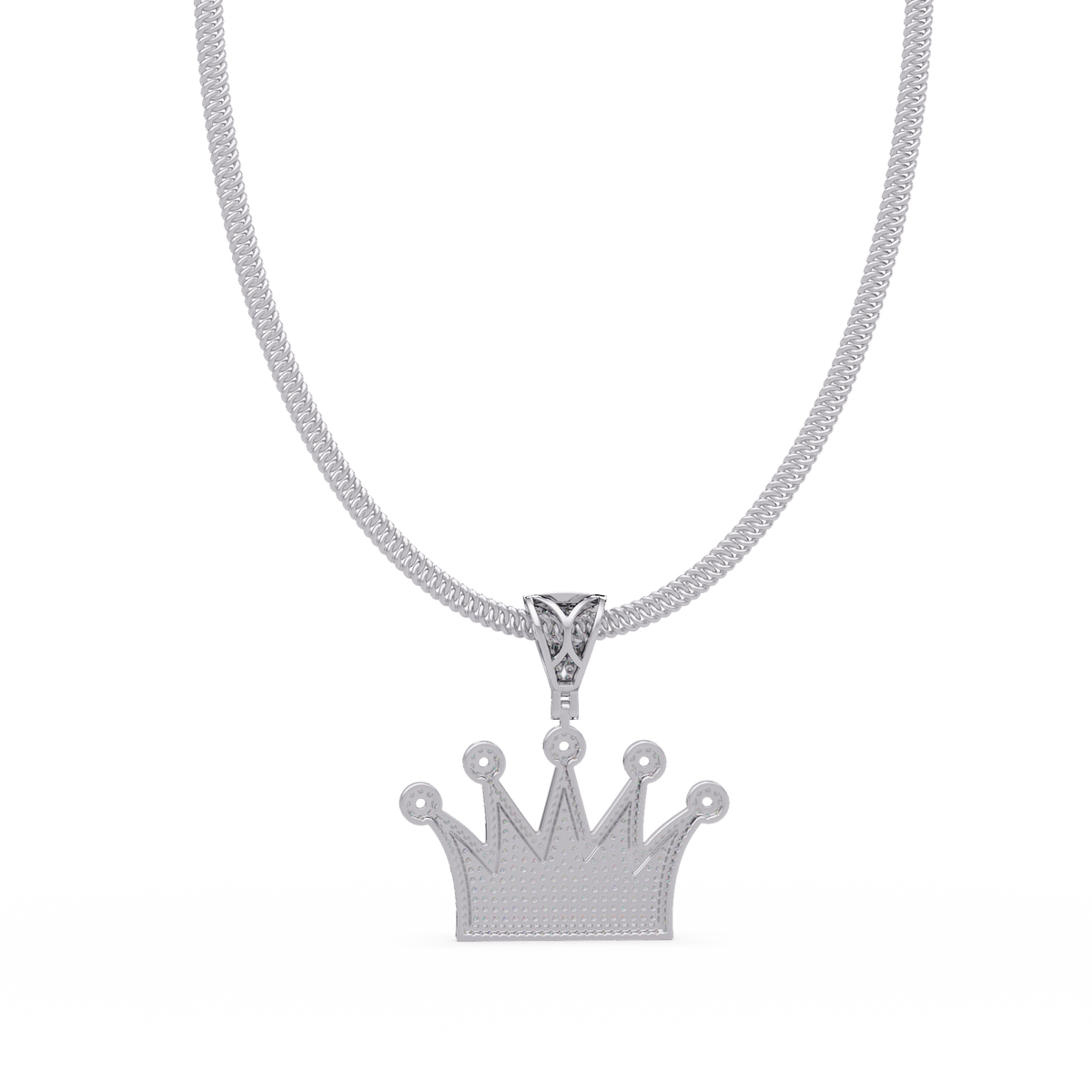 Royal Crown Pave Lab Grown Diamond Pendant - HIGHCARAT DIAMONDS