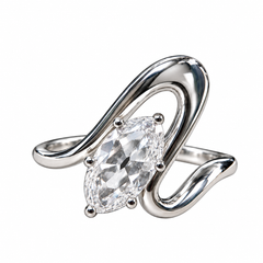 Marquise Wave Cut Lab Grown Diamond Ring