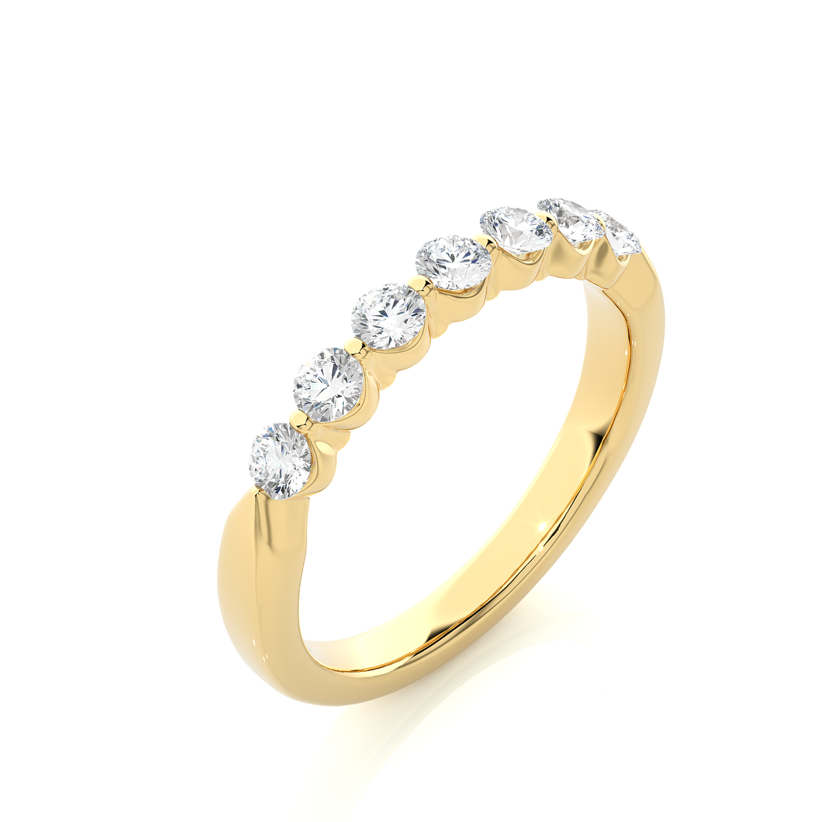Timeless Shared Prong Diamond Eternity Band In 18K Solid Gold  Bridal Wedding Ring Set - HIGHCARAT DIAMONDS