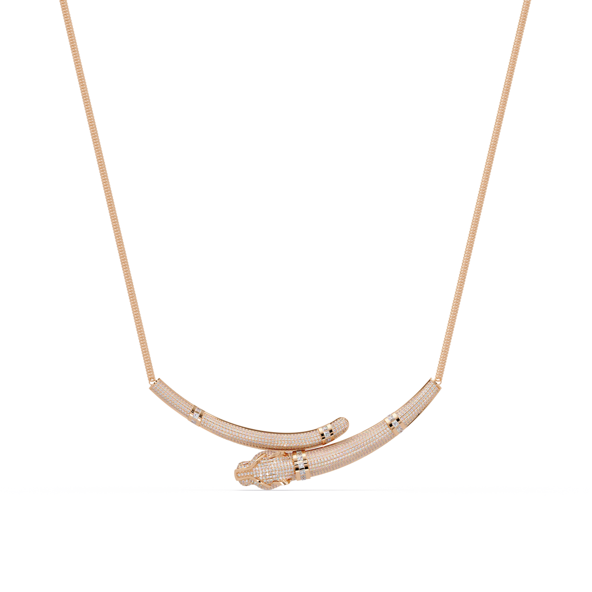 Signature 14K Gold Lab Grown Diamond Panther Necklace pendant - HIGHCARAT DIAMONDS