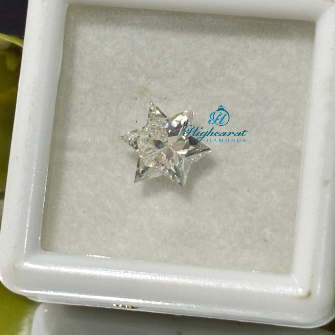 Certified Six Point of David Star Lab Grown Diamond with balanced proportions and clear brilliance