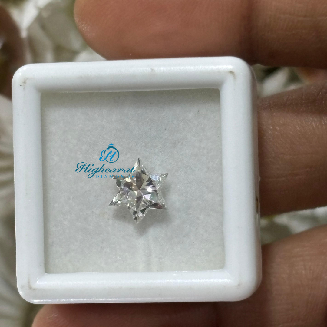 Precision Cut Star Shape Diamond featuring defined points and reflective facets