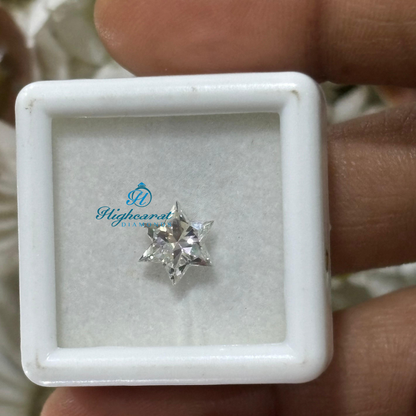 Precision Cut Star Shape Diamond featuring defined points and reflective facets