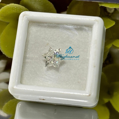 High Clarity Six Point Star Lab Grown Diamond with custom geometric design and clean symmetry