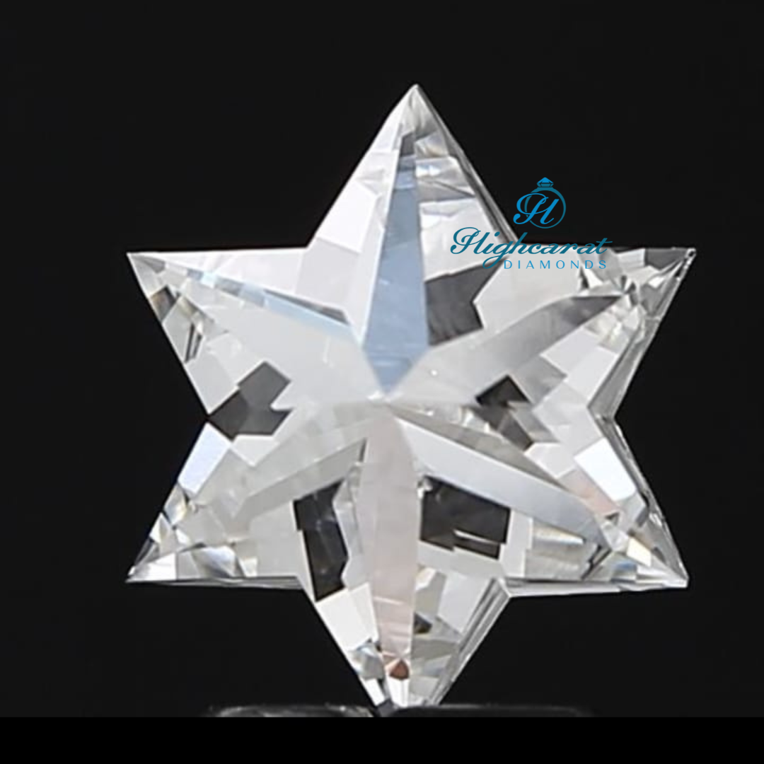 Loose Six Point Star Cut Diamond showcasing detailed faceting and polished finish