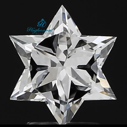 Star of David Shape Lab Grown Diamond with structured angles and bright reflection