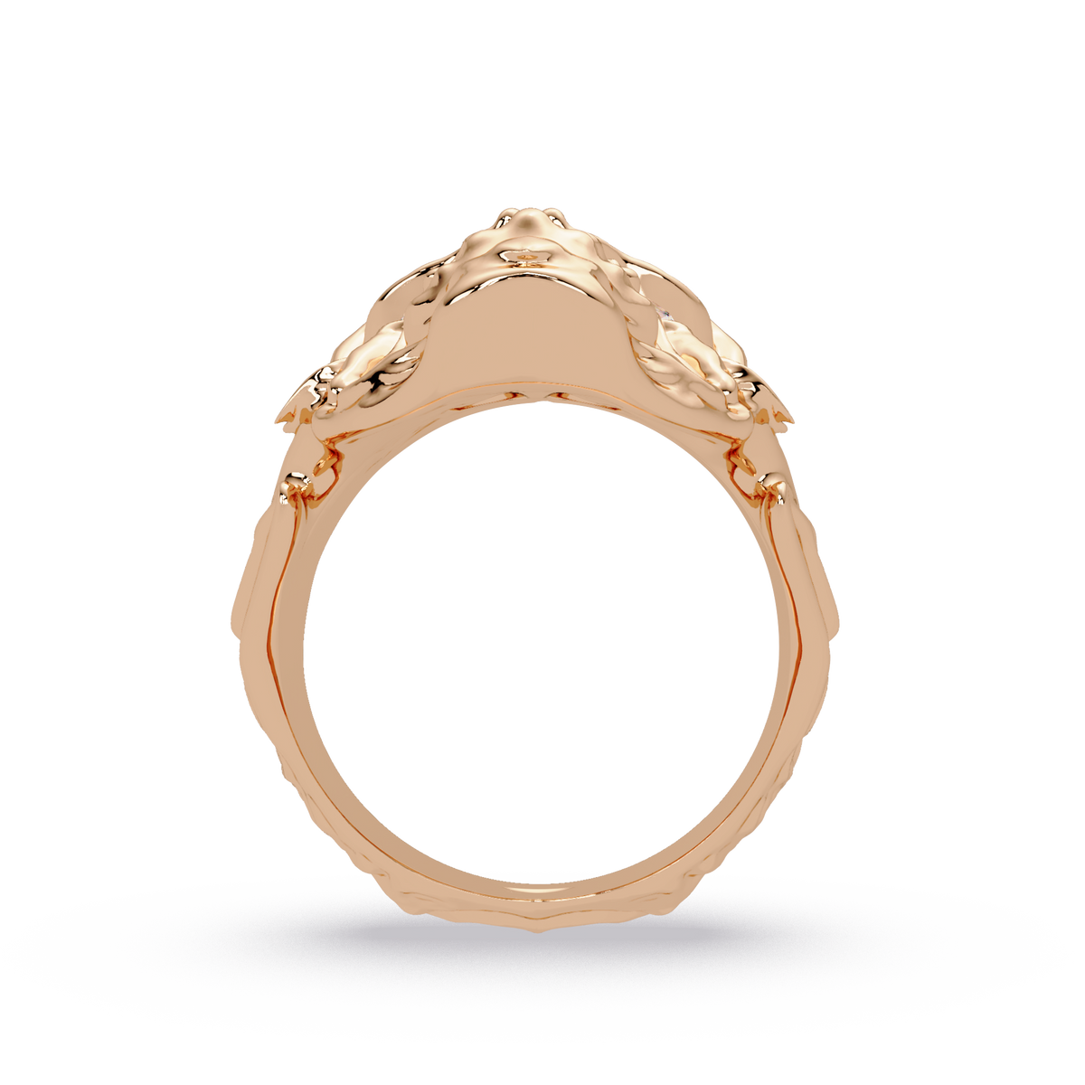 Skull Face Lab Grown Diamond Eye Statement Ring - HIGHCARAT DIAMONDS