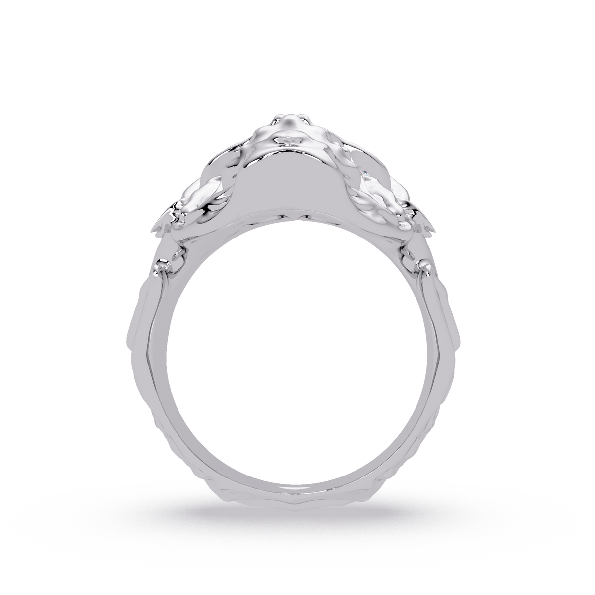 Skull Face Lab Grown Diamond Eye Statement Ring - HIGHCARAT DIAMONDS