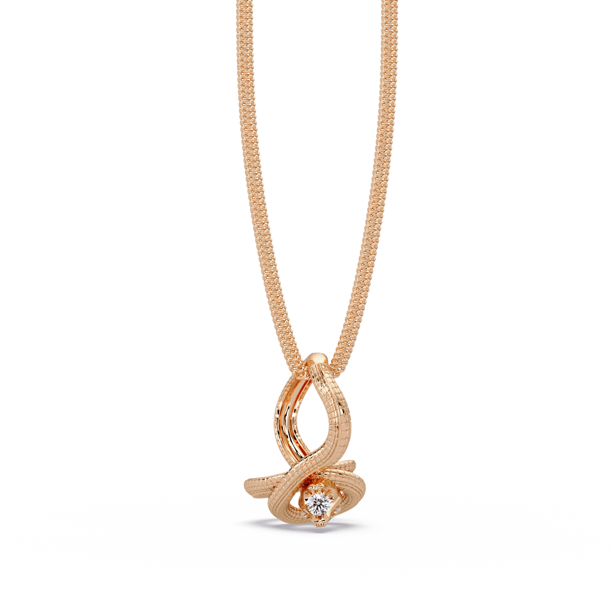 Snake Wrap Lab Grown Diamond Circular Pendant - HIGHCARAT DIAMONDS