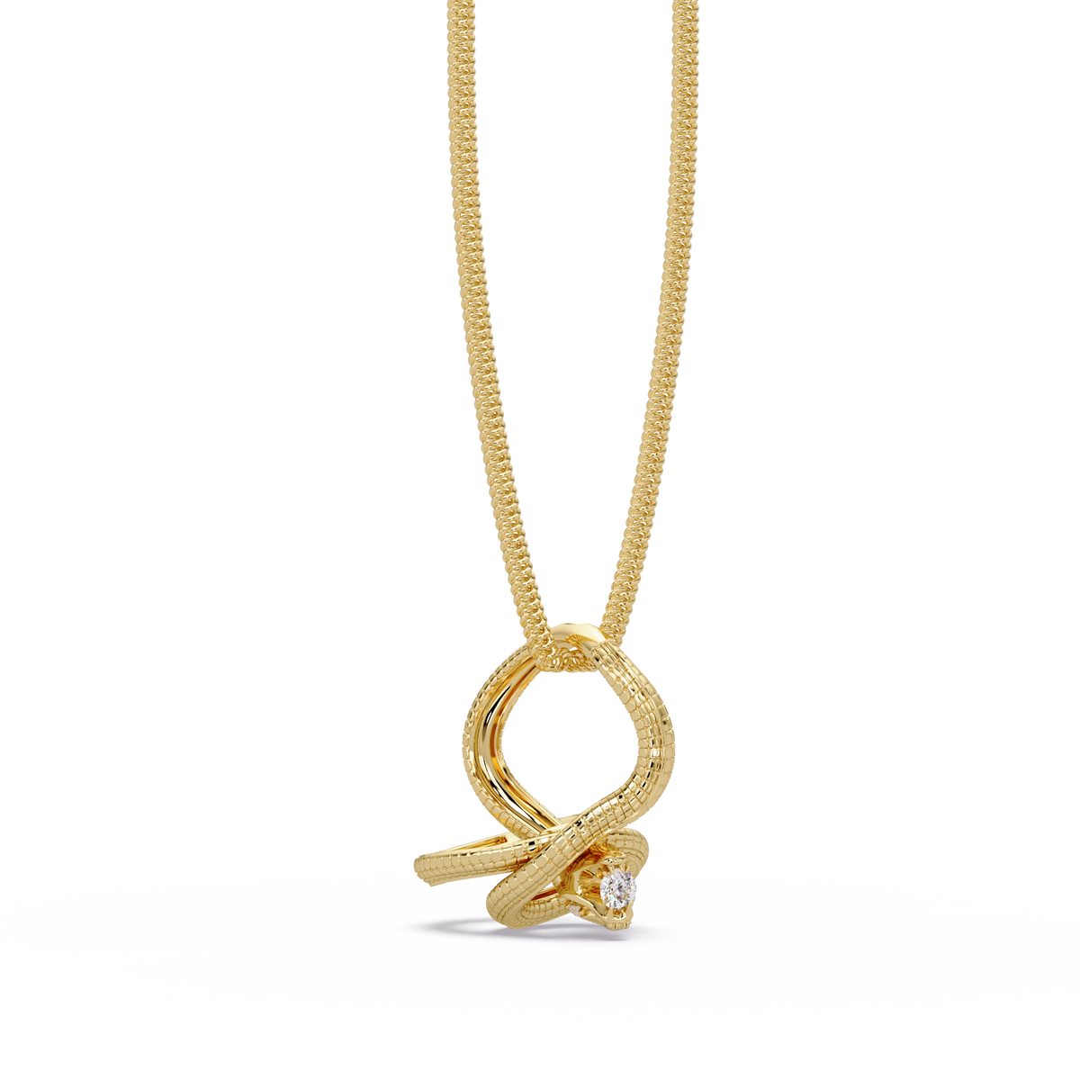 Snake Wrap Lab Grown Diamond Circular Pendant - HIGHCARAT DIAMONDS