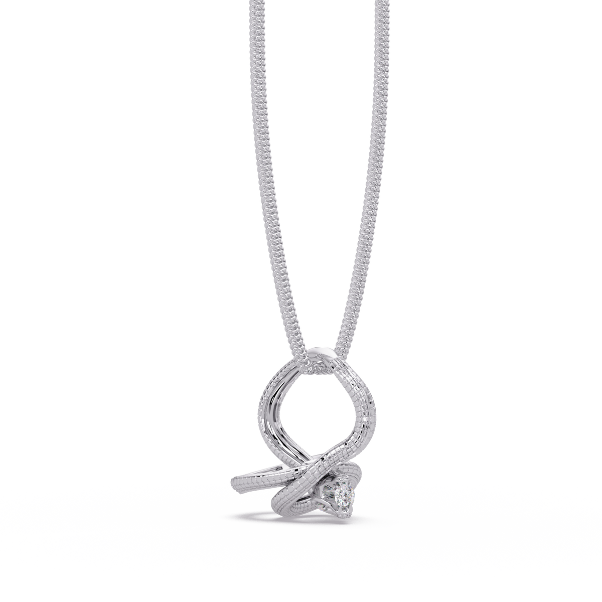 Snake Wrap Lab Grown Diamond Circular Pendant - HIGHCARAT DIAMONDS