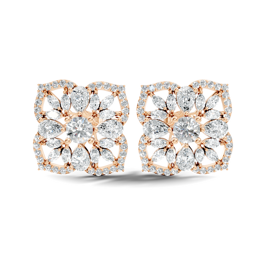 10k Solid Gold Pear, Round, Marquise Shape Lab grown Diamond Stunning Shinny Vintage Earring For Women - HIGHCARAT DIAMONDS