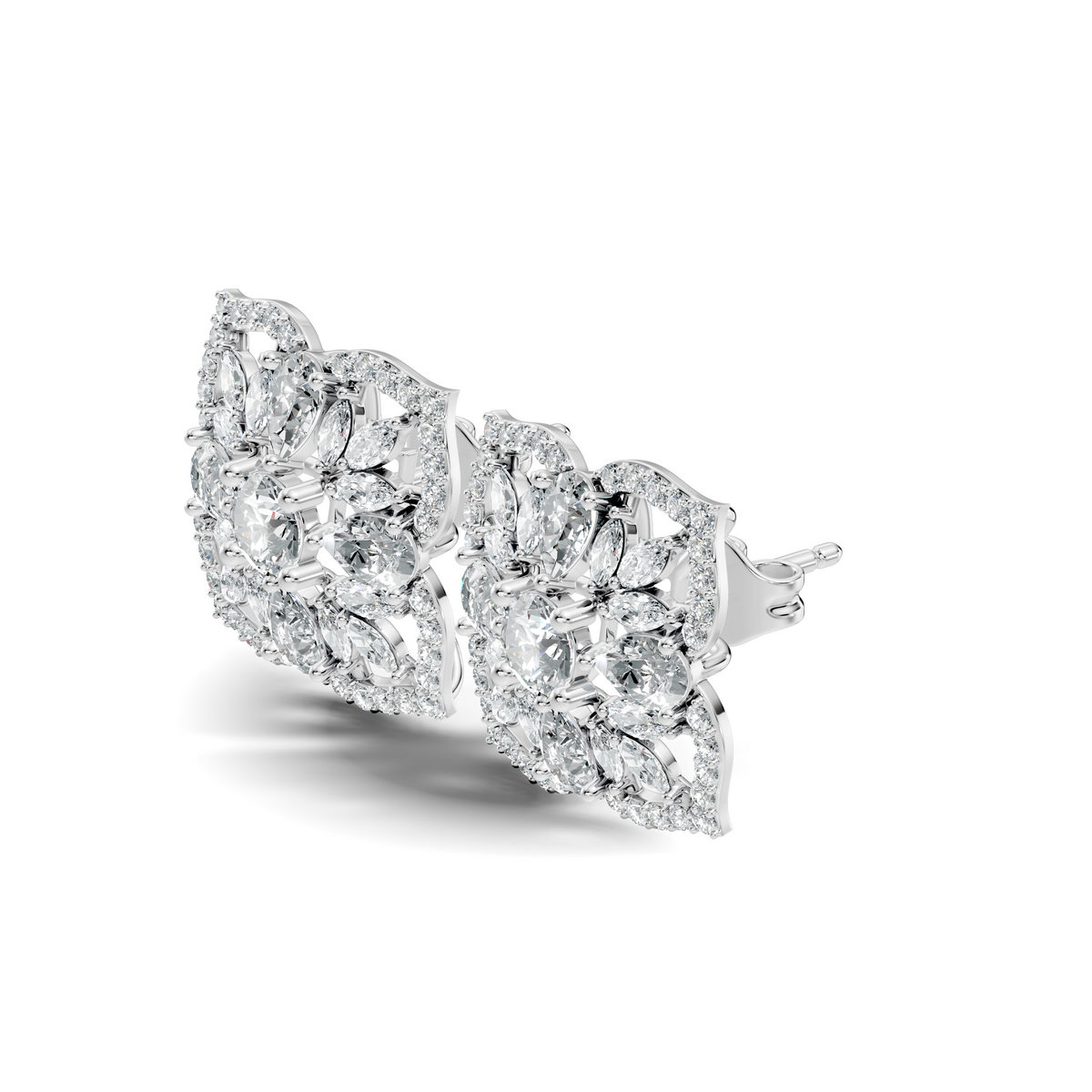 10k Solid Gold Pear, Round, Marquise Shape Lab grown Diamond Stunning Shinny Vintage Earring For Women - HIGHCARAT DIAMONDS