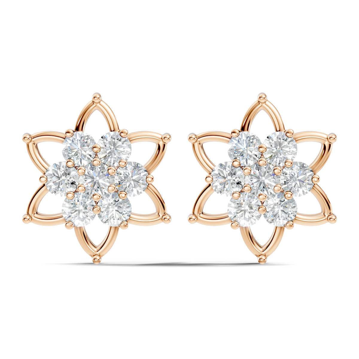 Unique Style Round Shape Natural & Lab Grown Diamond Sparkle Diamond Earrings - HIGHCARAT DIAMONDS