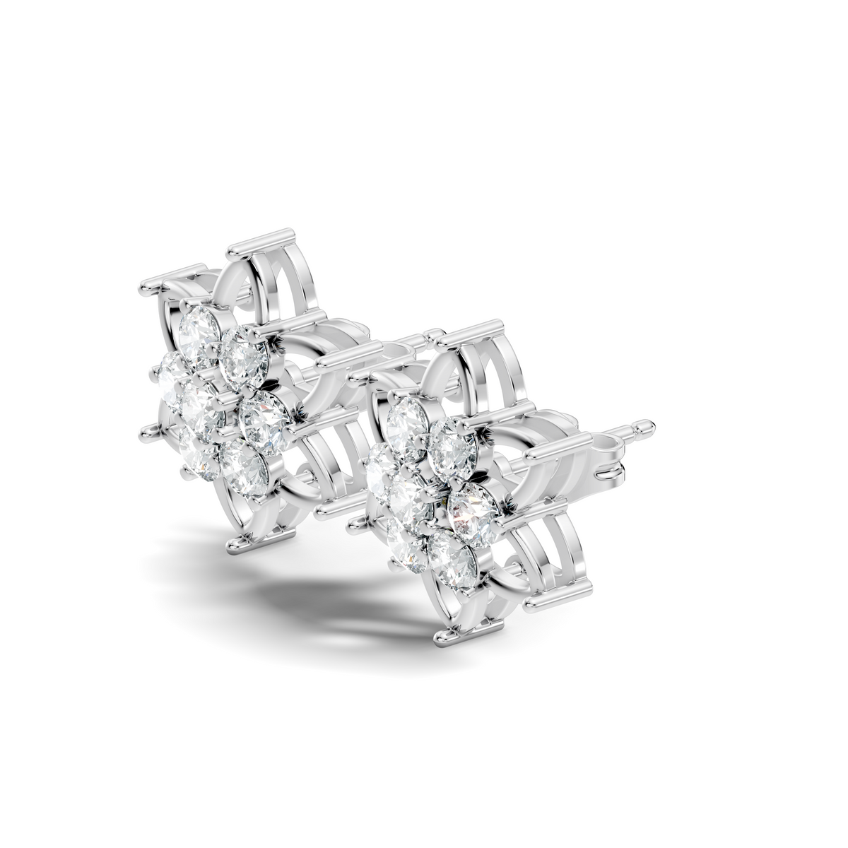 Unique Style Round Shape Natural & Lab Grown Diamond Sparkle Diamond Earrings - HIGHCARAT DIAMONDS