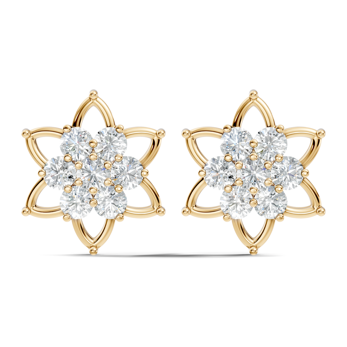 Unique Style Round Shape Natural & Lab Grown Diamond Sparkle Diamond Earrings - HIGHCARAT DIAMONDS