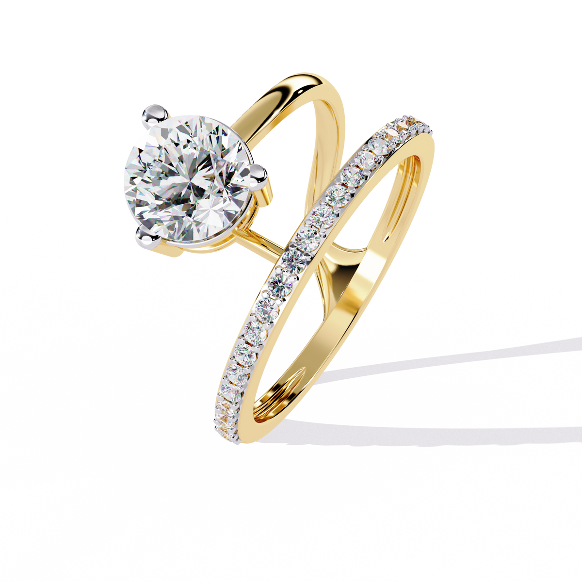 Solitaire 1.51Ct Round Cut Top Grade Lab Grown Diamond Classic Split Party Wear Ring For Women's - HIGHCARAT DIAMONDS