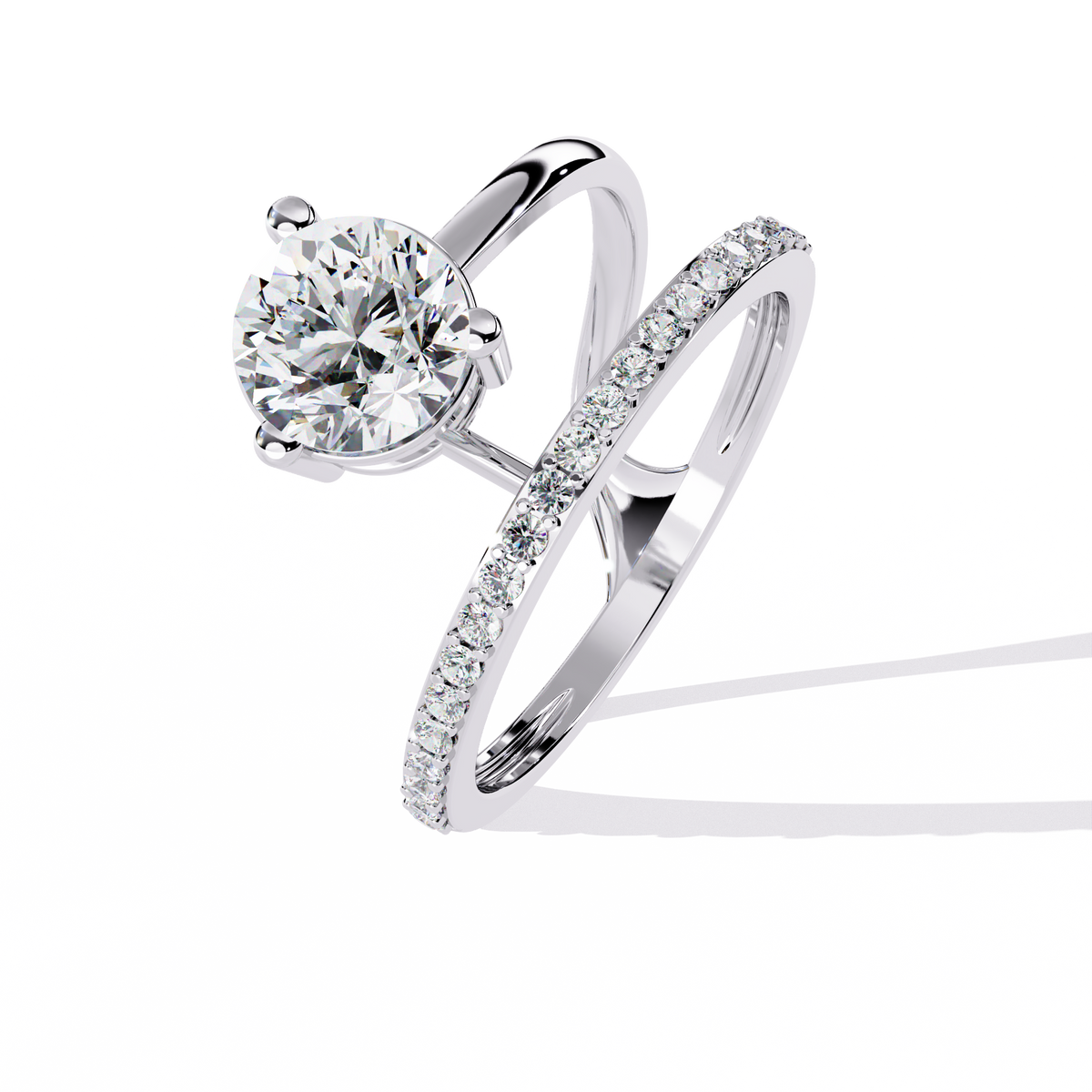 Solitaire 1.51Ct Round Cut Top Grade Lab Grown Diamond Classic Split Party Wear Ring For Women's - HIGHCARAT DIAMONDS