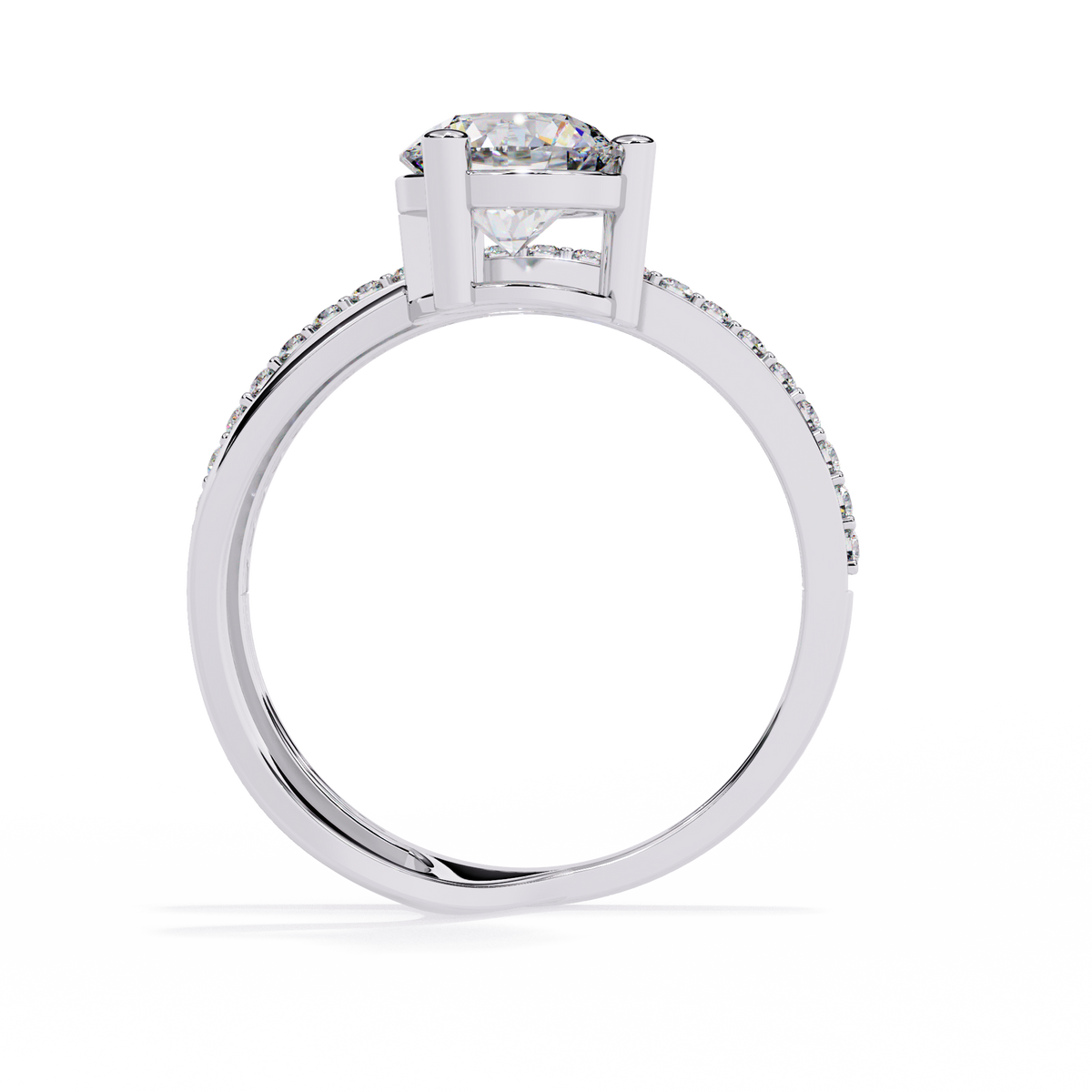 Solitaire 1.51Ct Round Cut Top Grade Lab Grown Diamond Classic Split Party Wear Ring For Women's - HIGHCARAT DIAMONDS