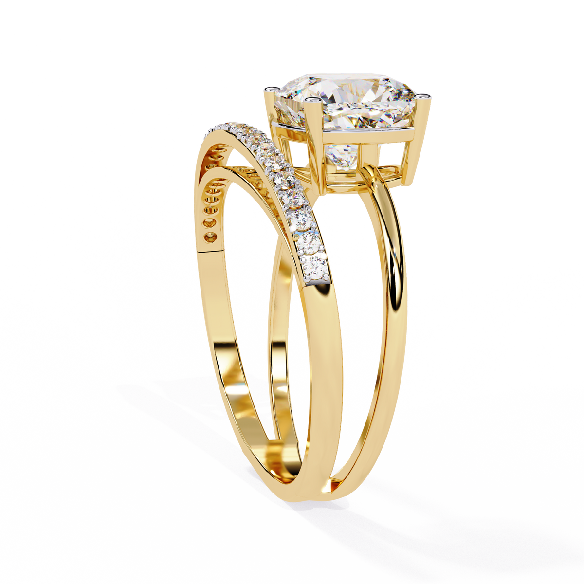 Solitaire 2.41Ct Cushion and Round Cut Diamond Elegant Channel Set Minimalist Classic Perfect Ring - HIGHCARAT DIAMONDS