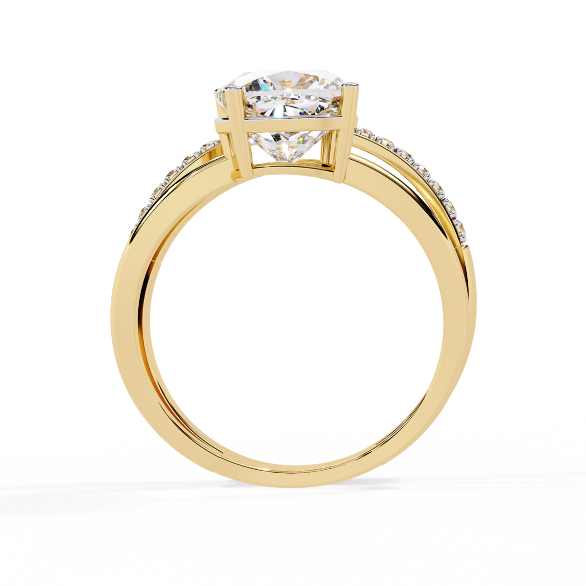 Solitaire 2.41Ct Cushion and Round Cut Diamond Elegant Channel Set Minimalist Classic Perfect Ring - HIGHCARAT DIAMONDS