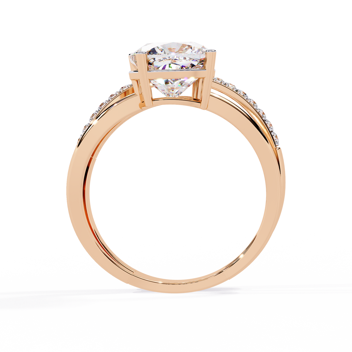 Solitaire 2.41Ct Cushion and Round Cut Diamond Elegant Channel Set Minimalist Classic Perfect Ring - HIGHCARAT DIAMONDS