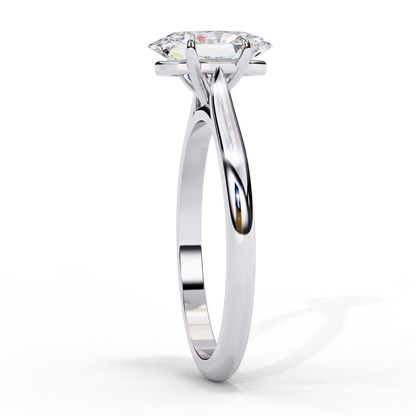 Solitaire Lab Grown Oval Cut Diamond Engagement Ring - HIGHCARAT DIAMONDS