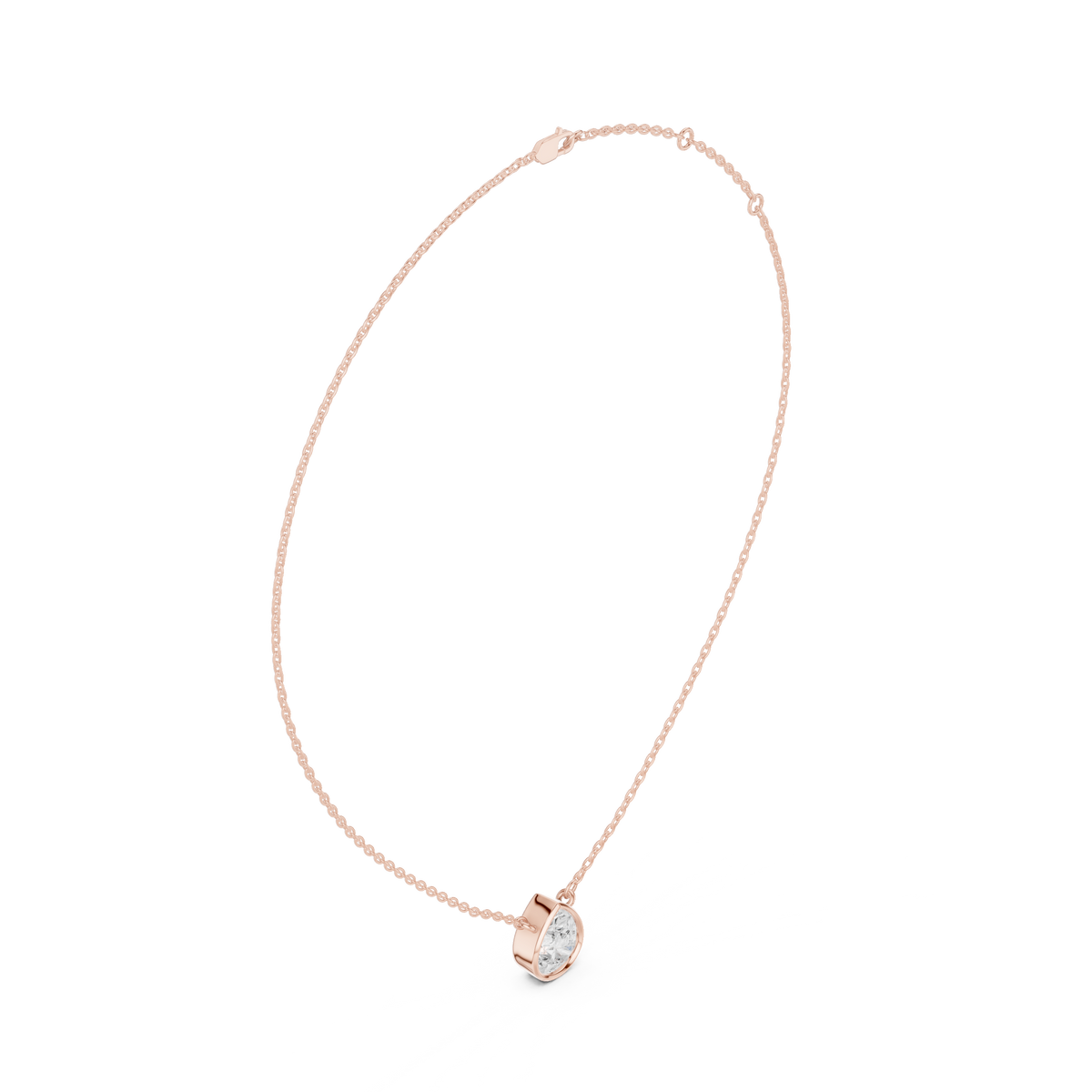 Solitaire Pear Cut Lab Grown Diamond Bezel Set Dainty Party Wear Pendant - HIGHCARAT DIAMONDS