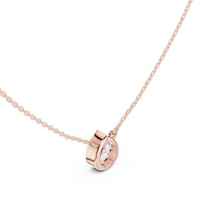 Solitaire Pear Cut Lab Grown Diamond Bezel Set Dainty Party Wear Pendant - HIGHCARAT DIAMONDS