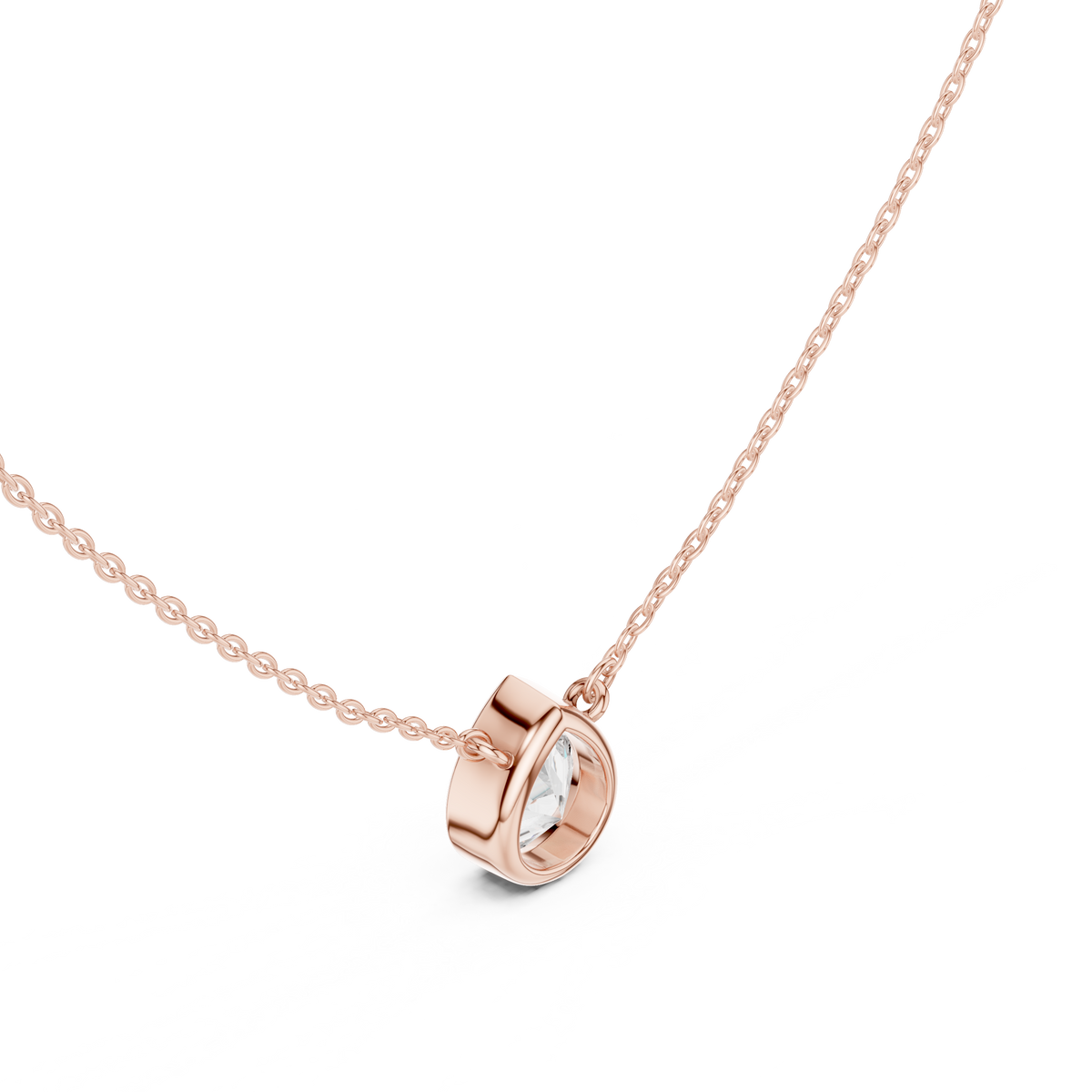 Solitaire Pear Cut Lab Grown Diamond Bezel Set Dainty Party Wear Pendant - HIGHCARAT DIAMONDS