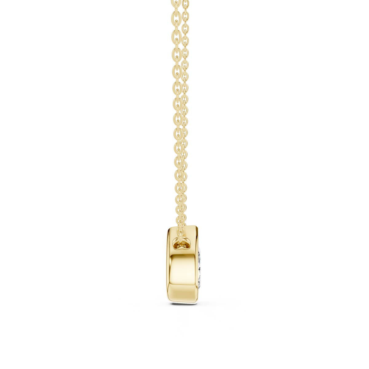 Solitaire Pear Cut Lab Grown Diamond Bezel Set Dainty Party Wear Pendant - HIGHCARAT DIAMONDS
