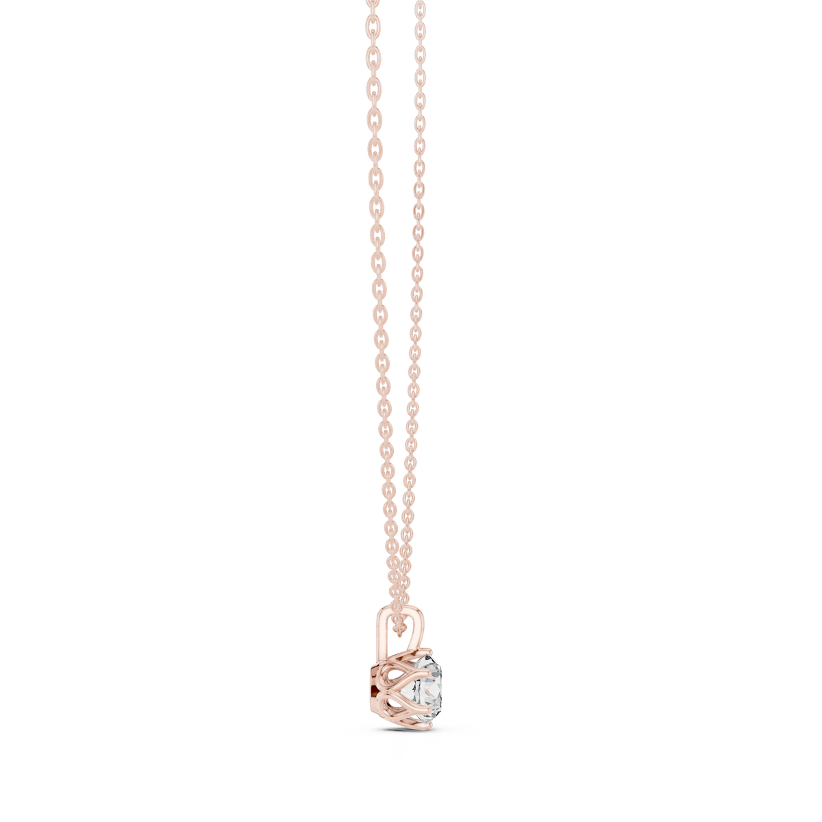 labgrown 1.00 Ct Diamond Round Shape Diamond Pendant For Her In 18K Solid Gold - HIGHCARAT DIAMONDS